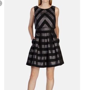 KAREN MILLEN Metallic Stripe Dress